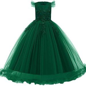 Girls Green Tulle Dress